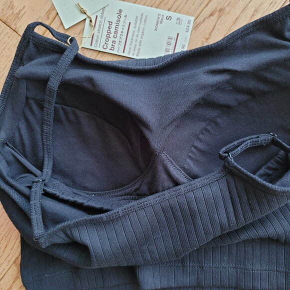 NWT Muji Women's Cotton Stretch Ribbed Cropped Bra Camisole Small - Picture 5 of 11